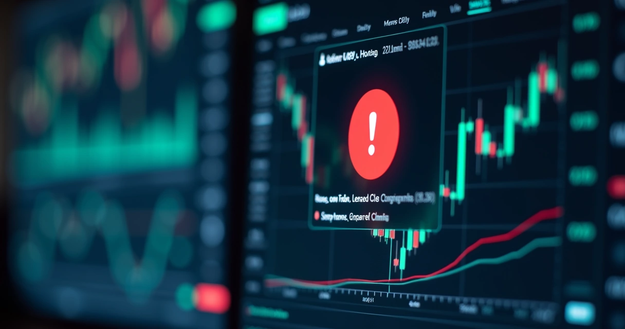 Tela de computador mostrando um erro de configuração em bot de trading 