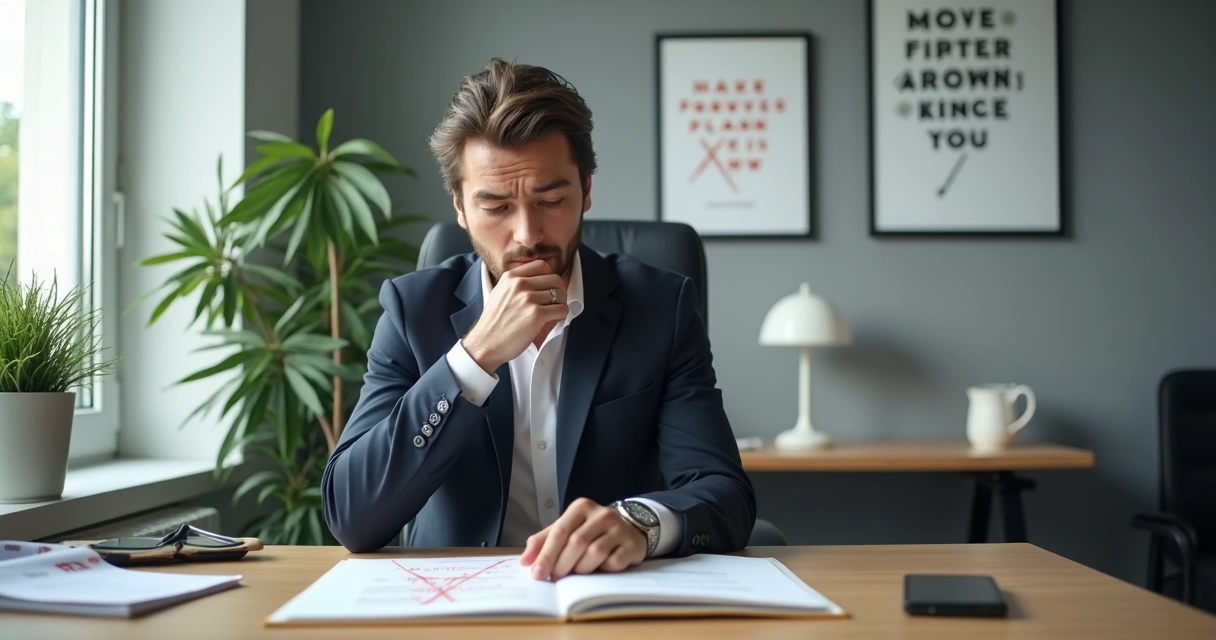 Profissional refletindo sobre erro e crescimento 