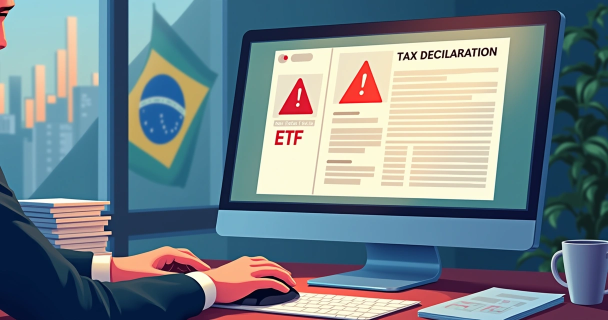 Alerta de erro em declaração de ETF no computador 
