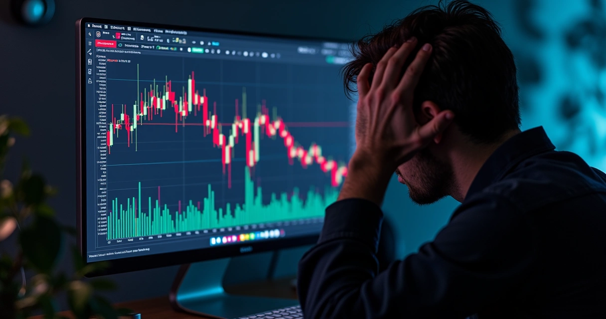 Tela de computador mostrando erro de configuração em bot de trading 