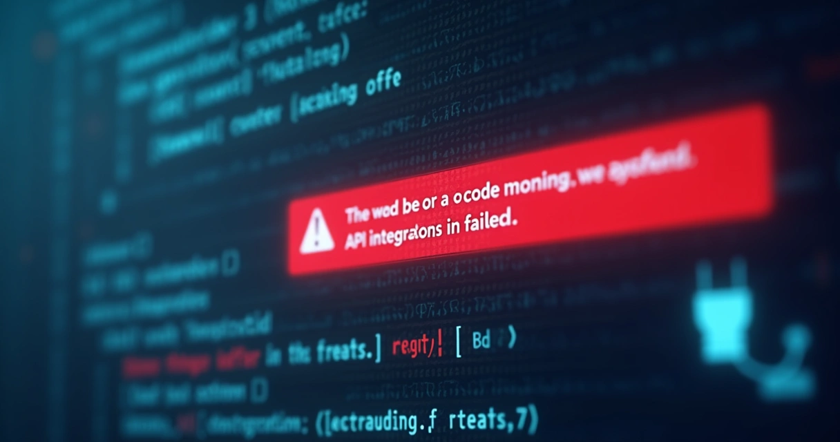 Tela de erro em aplicativo no-code mostrando integração com API falhada