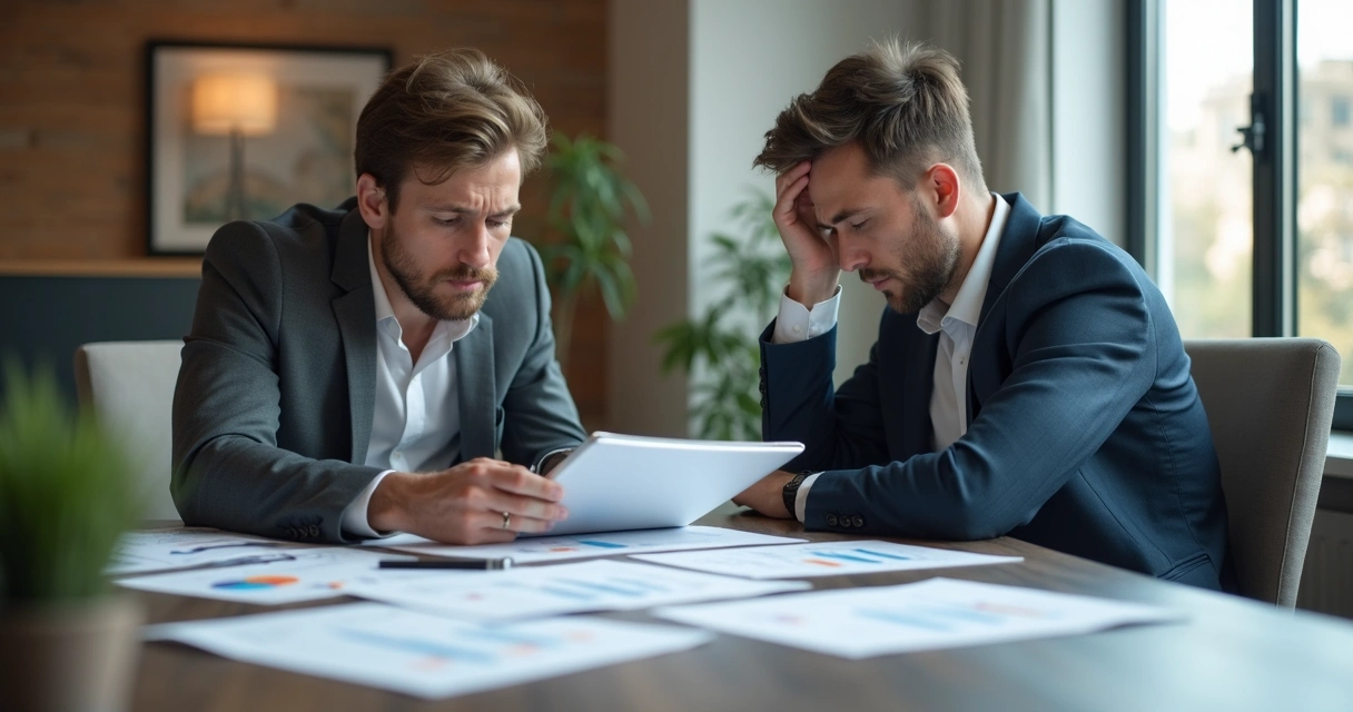 Gestor analisando currículo de vendedor na mesa de reunião 
