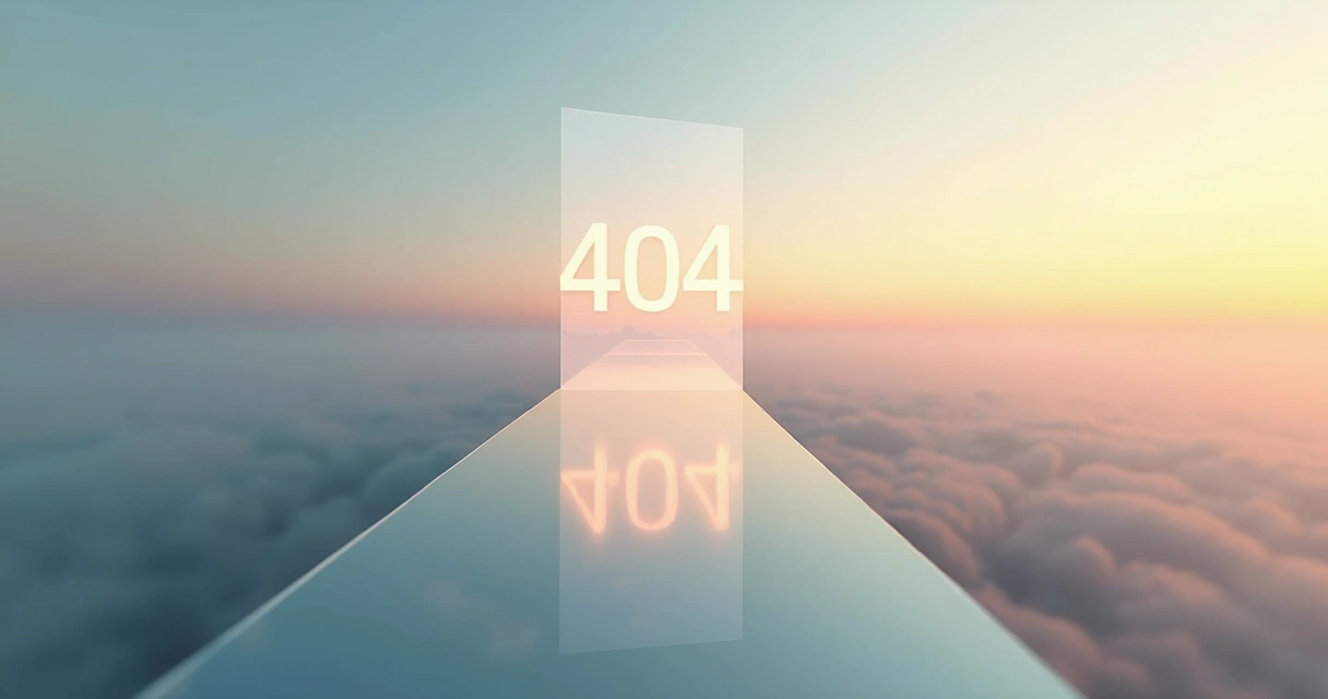 Caminho digital bloqueado por placa 404 em ambiente tranquilo 