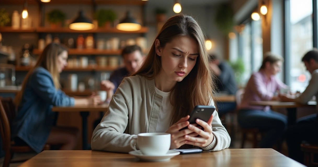 Pessoa olhando para tela com formulário digital, expressão de impaciência