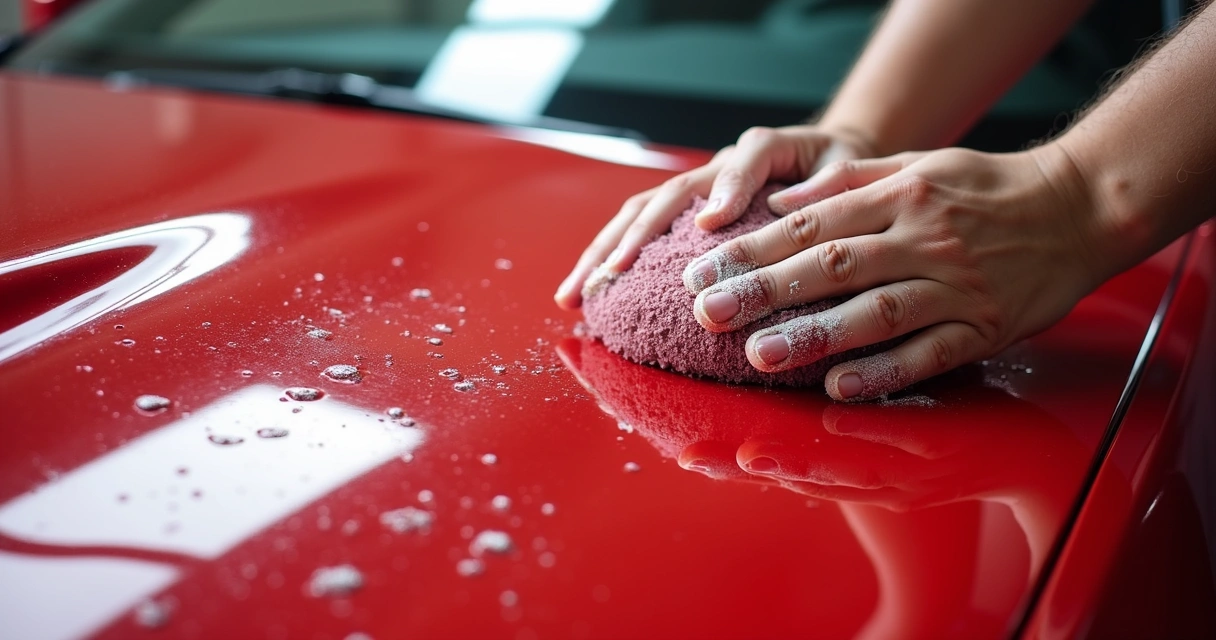 Superfície de carro com manchas após polimento mal feito 