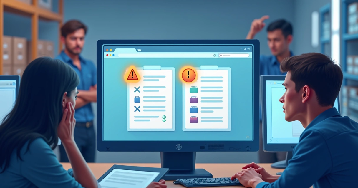 Alerta de erro em sistema com dois estoques não sincronizados 