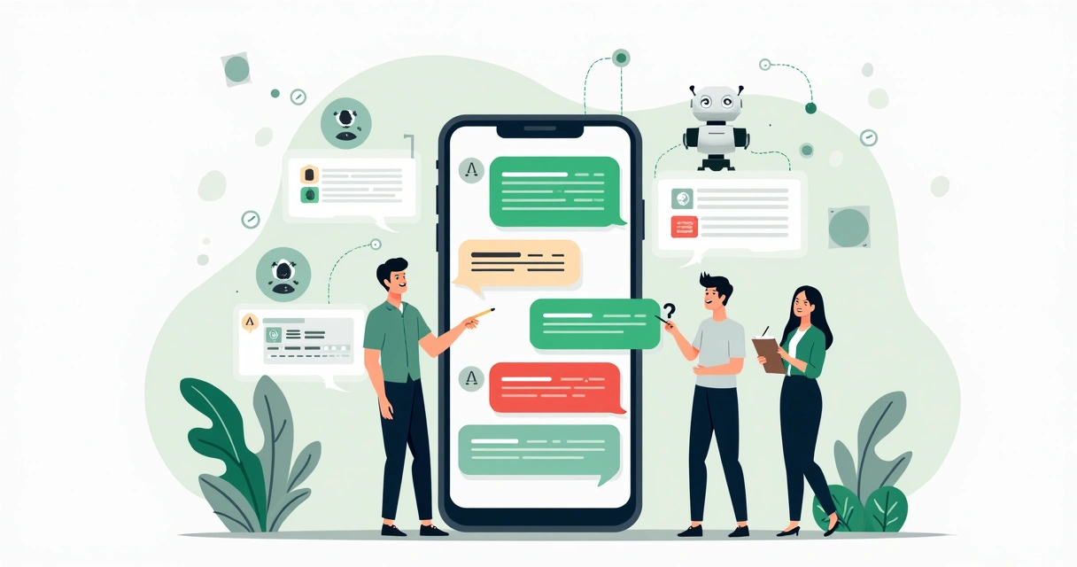 Ilustração de equipe analisando falhas na automação de atendimento por WhatsApp 