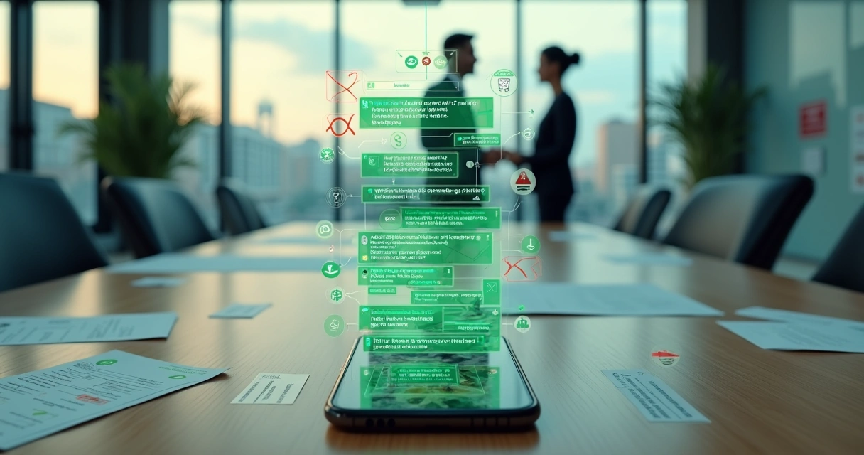 Conversa de vendas B2B confusa no WhatsApp com automações sobrepostas 