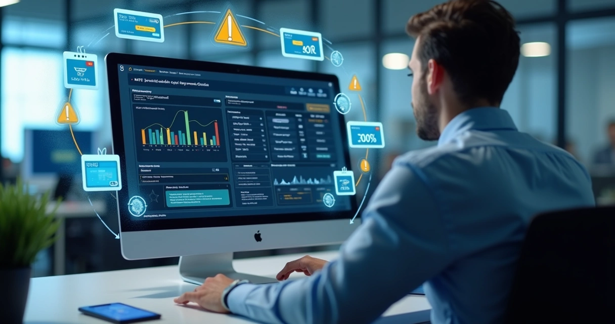 Concepto de errores comunes en cobranza recurrente con gráficos y símbolos de pagos digitales 