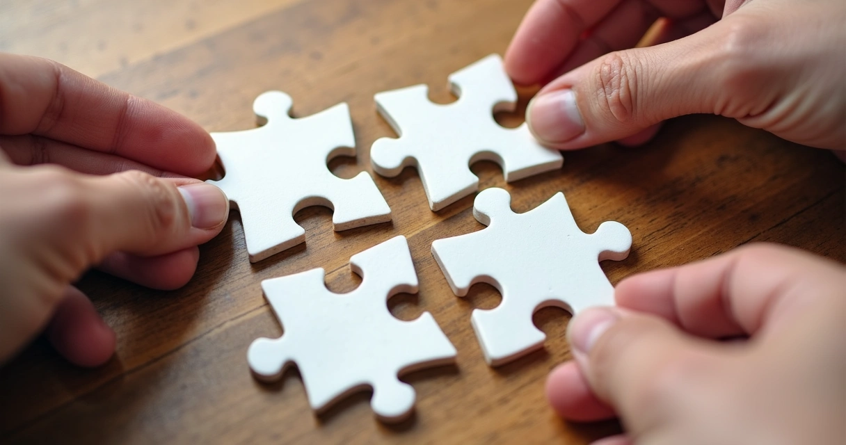 # PE 2025 8 Peças de quebra-cabeça não encaixando representando erros