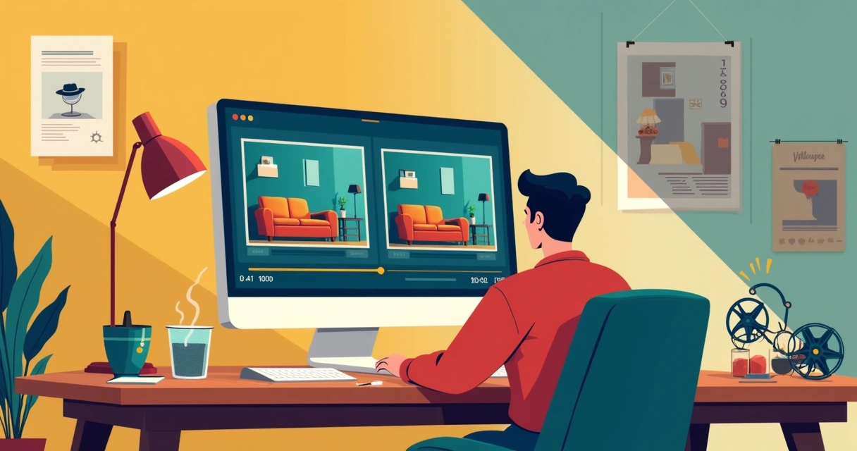 Editor compara quadros de filme antigo para encontrar erro de continuidade 