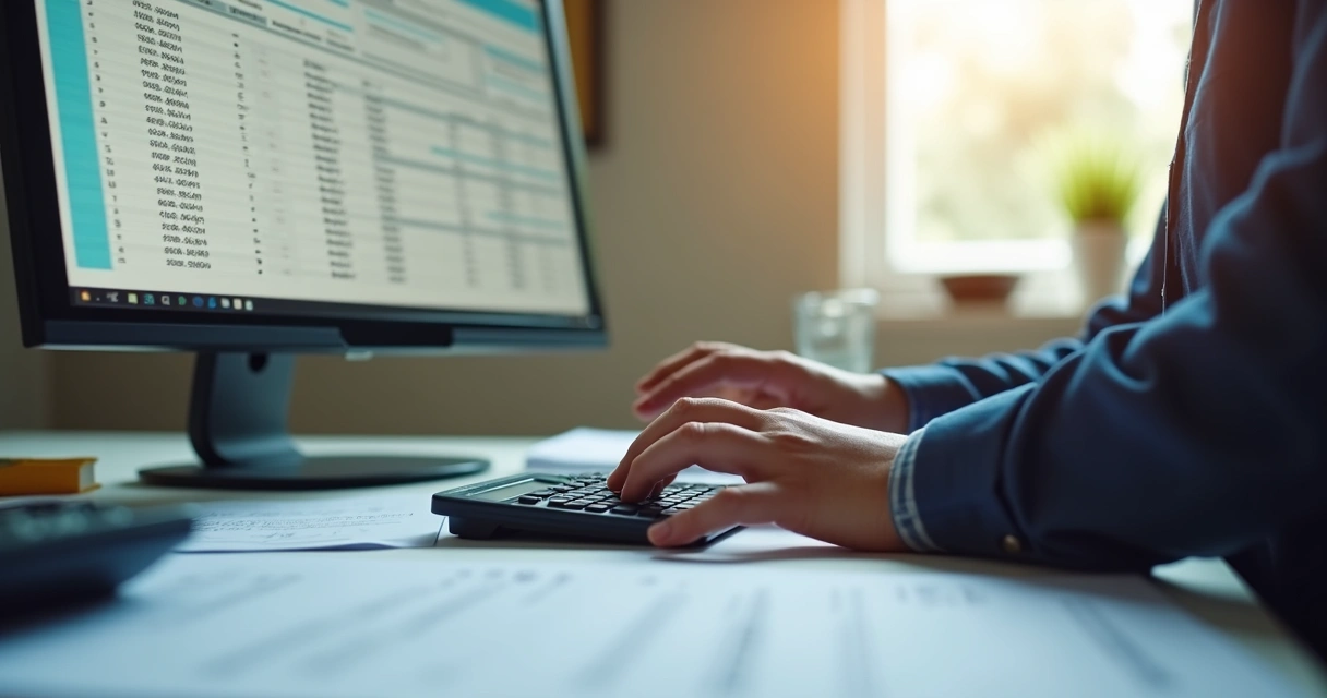 Pessoa digitando nota fiscal com dúvida na tela 