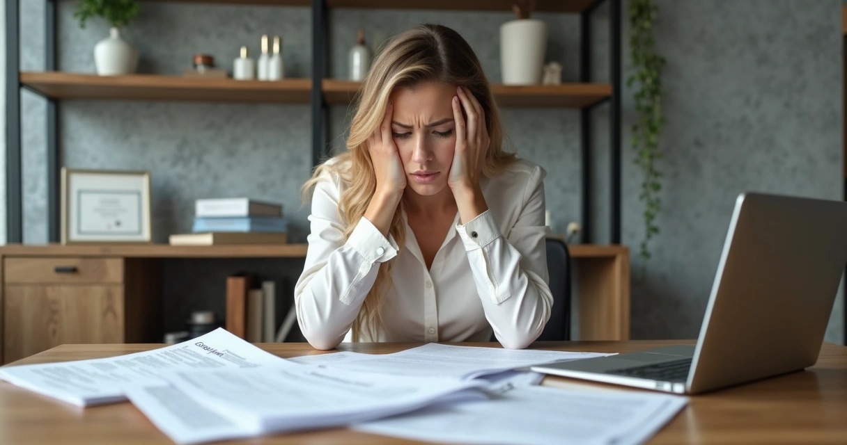 Empresária frustrada ao lidar com documentos de CNPJ 