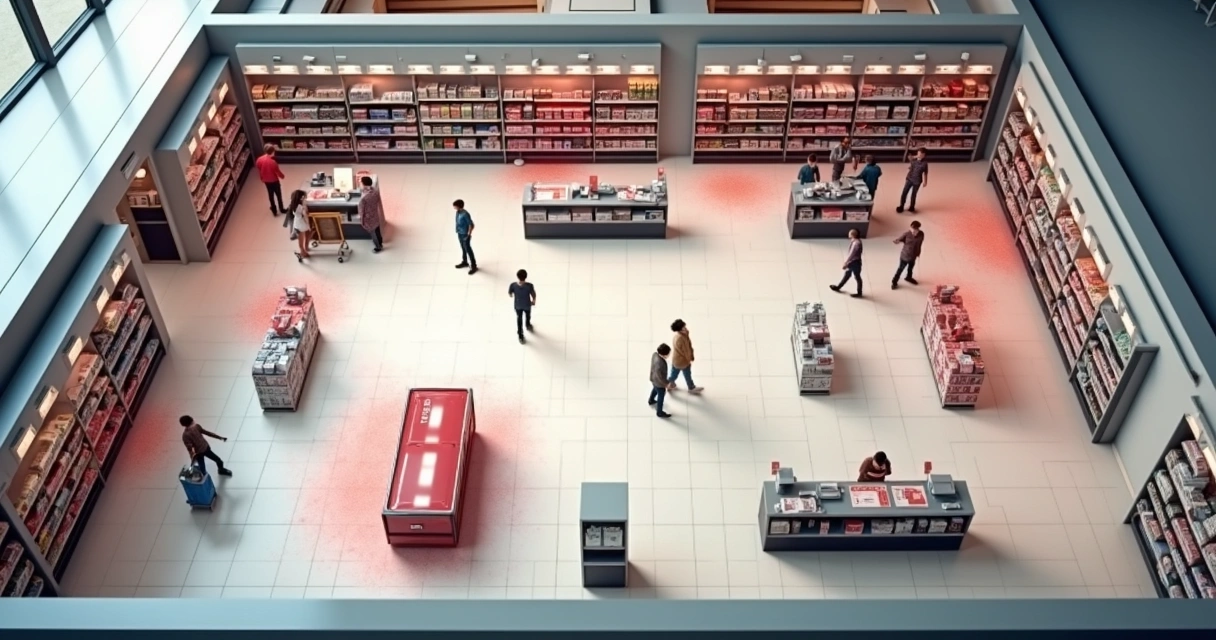 layout inteligente e otimizado com IA para loja de varejo