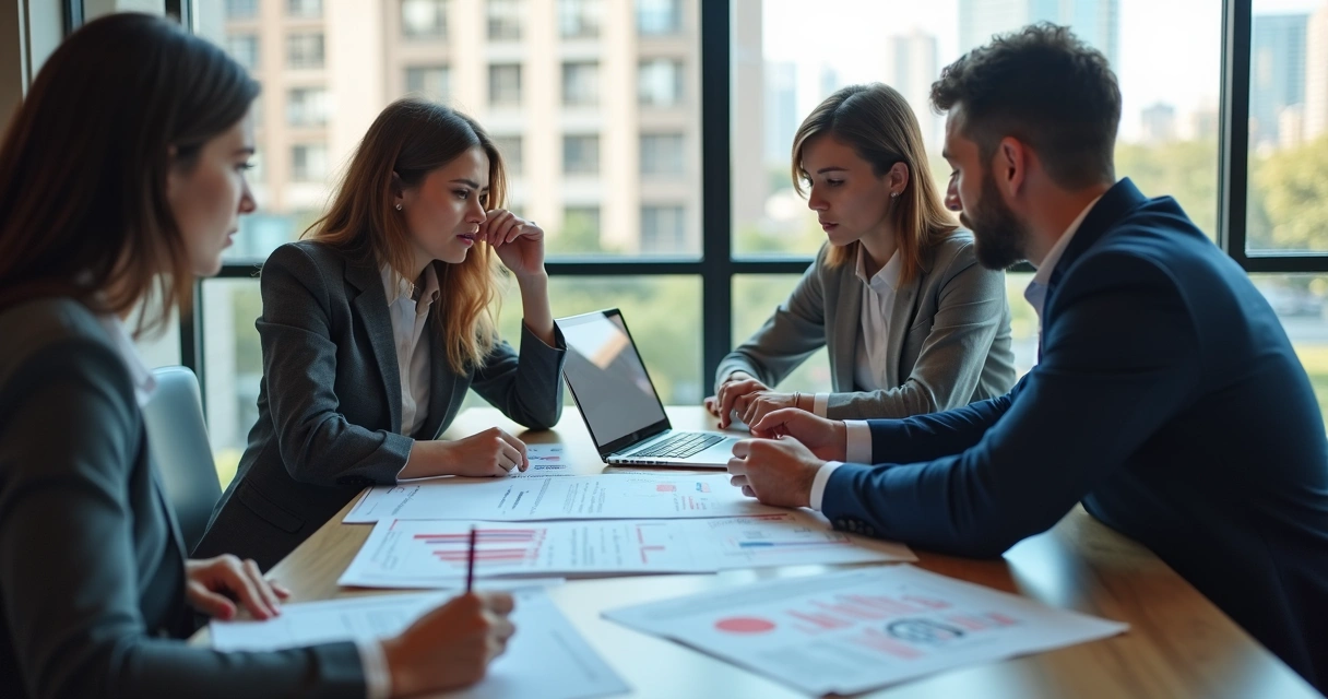 Reunião analisando erros comuns de nutrição de leads