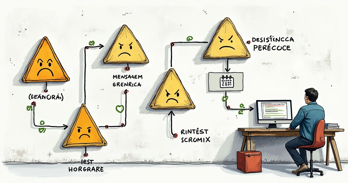 Diagrama ilustrando erros comuns na prospecção 