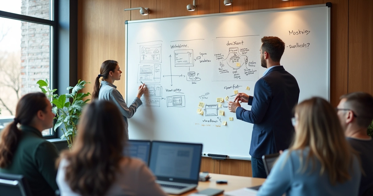 Equívocos comuns em segmentação de público digital apresentados em quadro branco