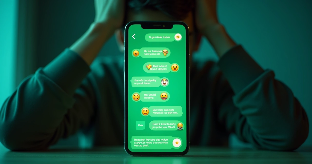 WhatsApp mostrando mensagem duplicada e emoji demais