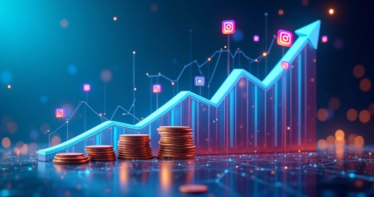 Gráfico de crescimento de lucro impulsionado por anúncios 