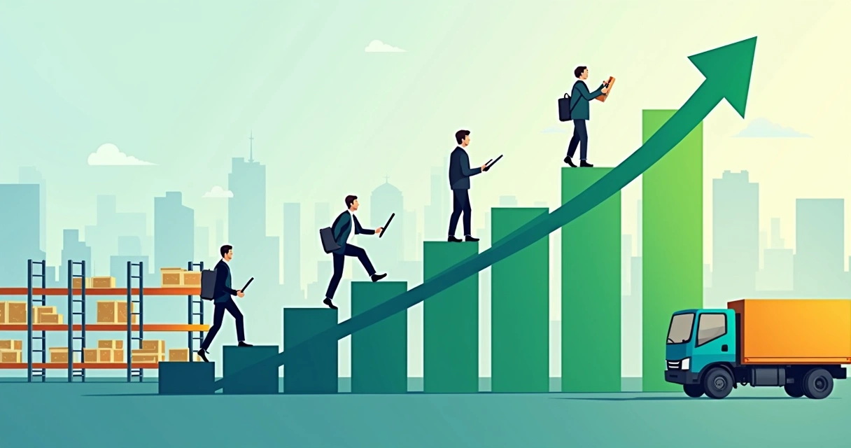 Representação gráfica de crescimento no dropshipping B2B 