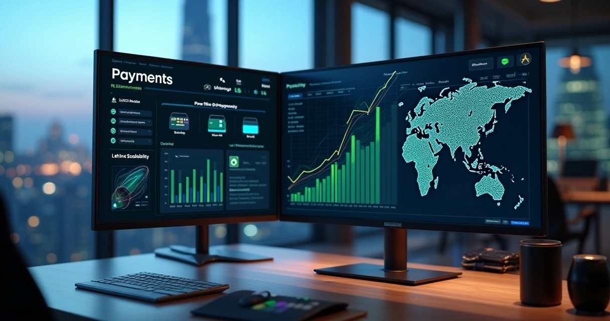 Dashboard de pagamentos Shopify crescendo sem gargalos com gráficos em alta 