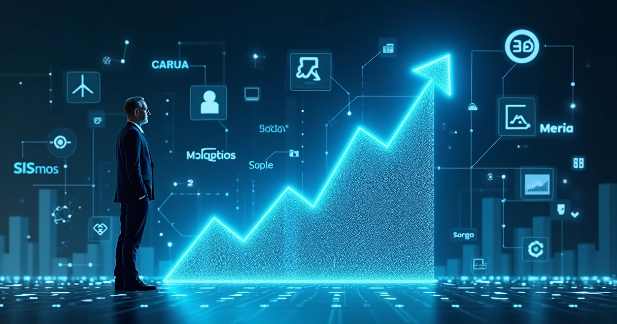Representação visual de crescimento e escalabilidade em marketing digital 