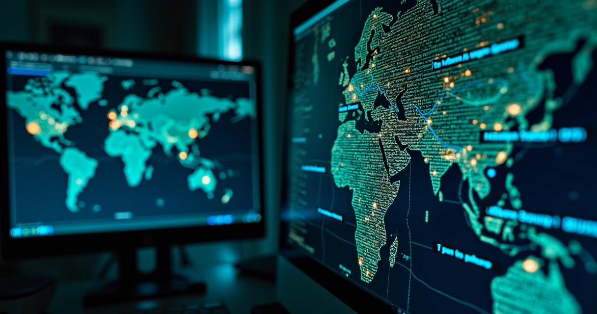 Tela de computador mostrando escaneamento de rede e servidores