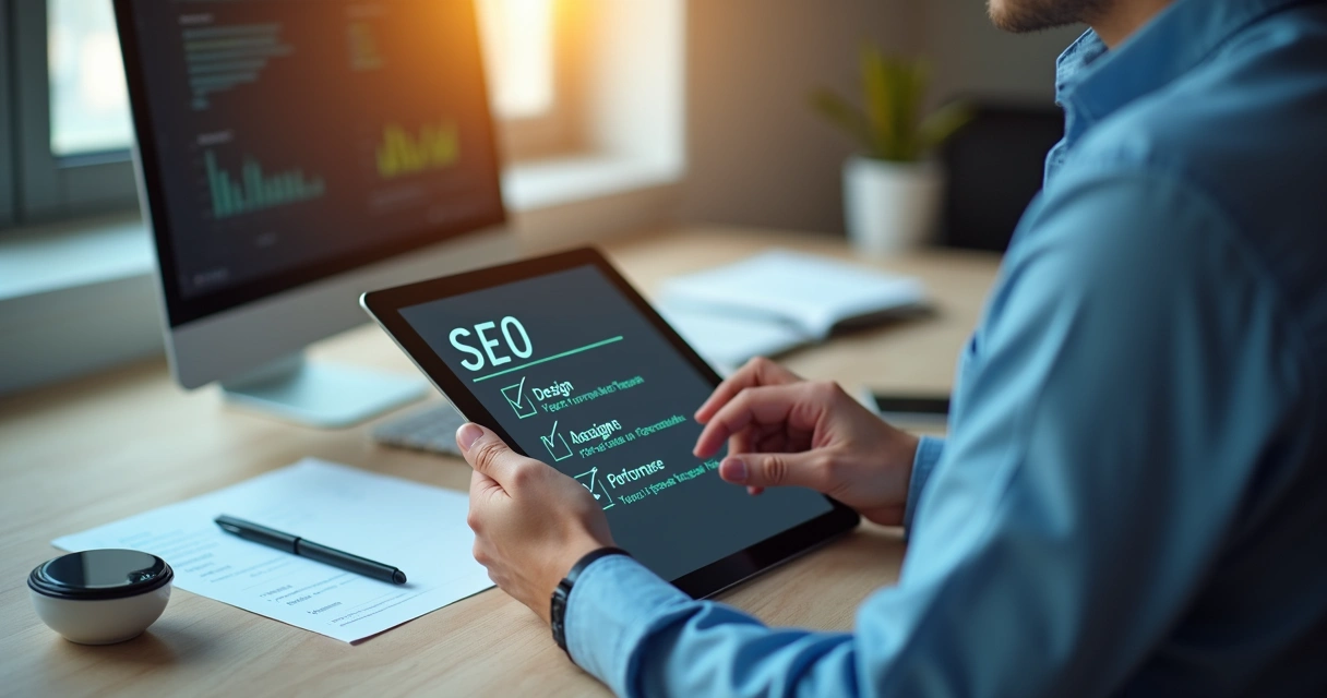 Pessoa avaliando critérios para escolha de agência de sites com SEO 