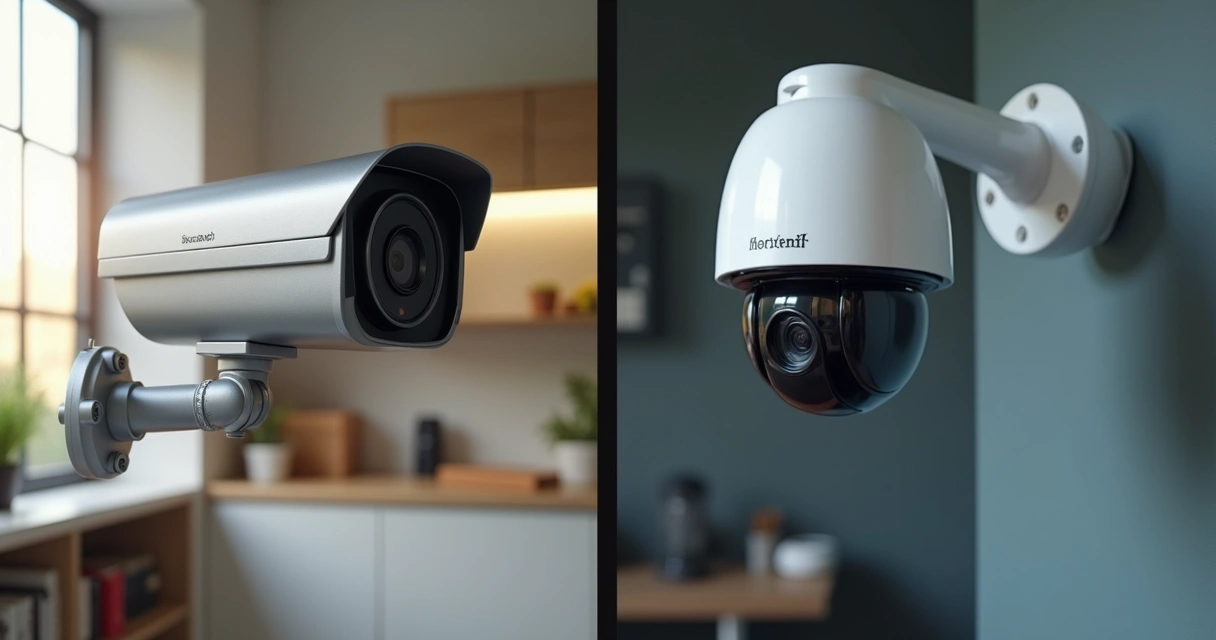 Comparativo lado a lado de câmera de segurança profissional e barata 