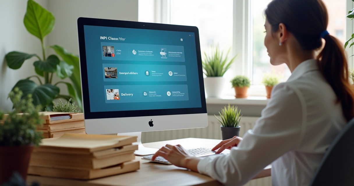 Pessoa escolhendo a classe certa para registrar a marca 