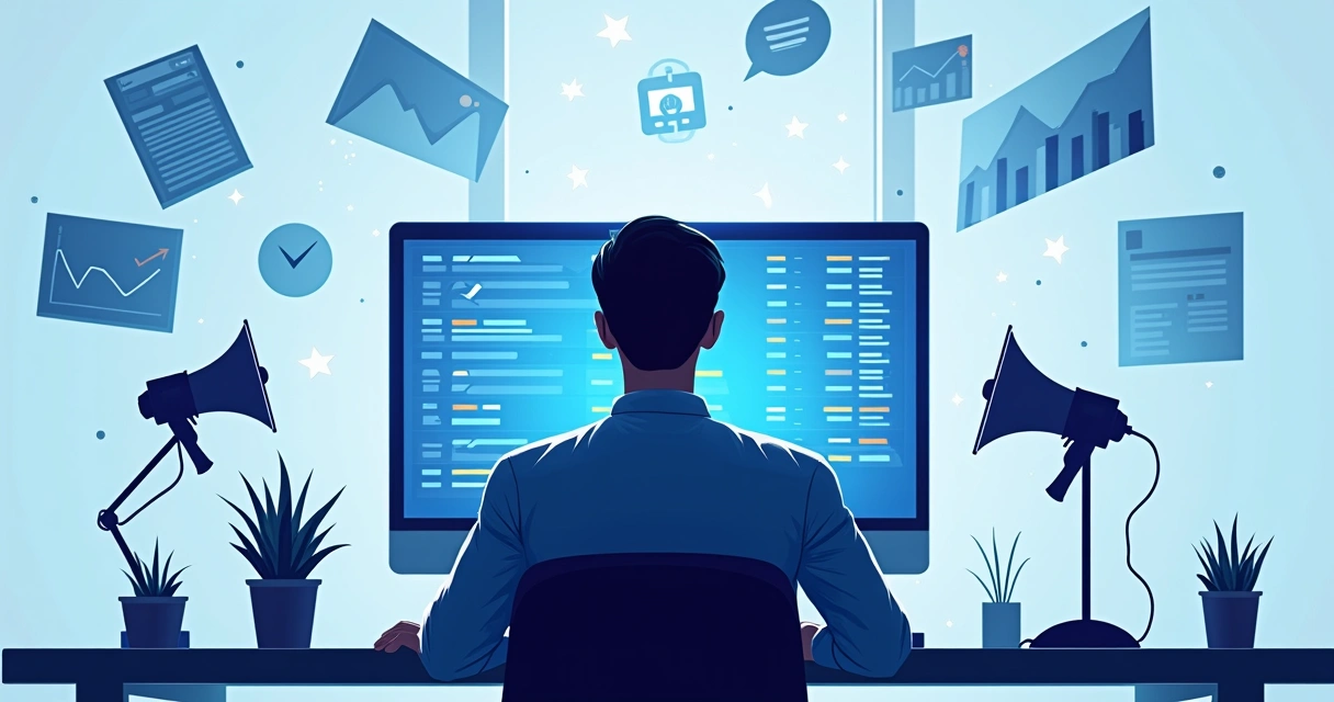 Profissional analisando códigos de CNAE em computador com gráficos digitais