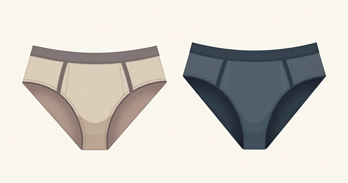 Comparação entre cueca esportiva e cueca comum lado a lado