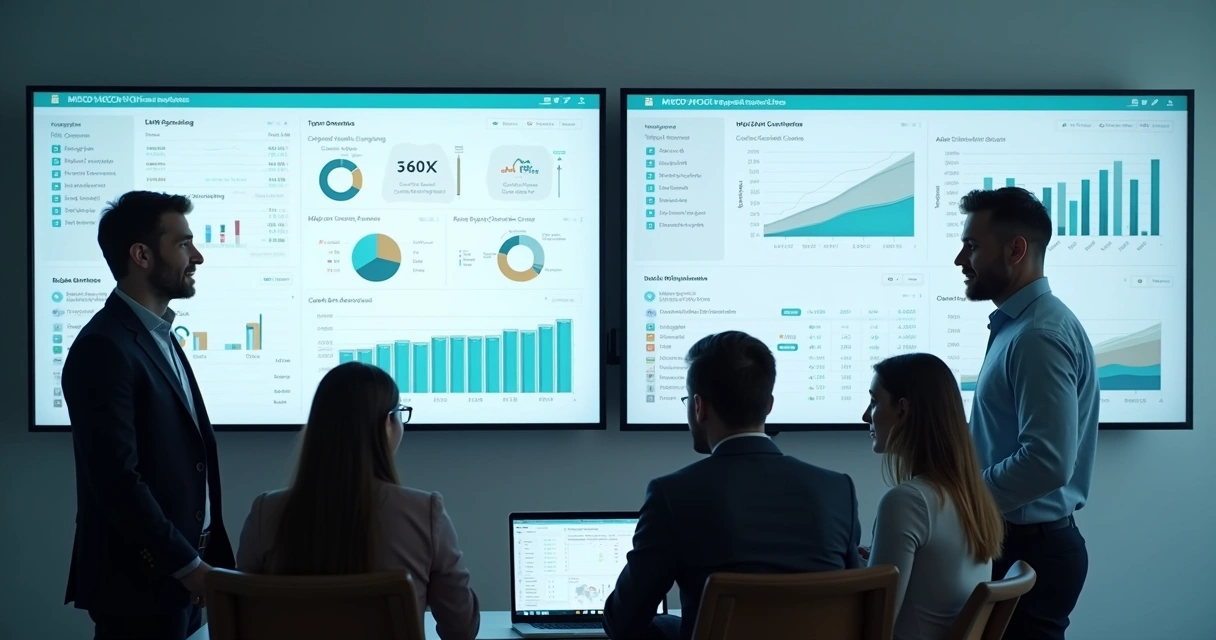 Equipe analisando telas de ERP para PME