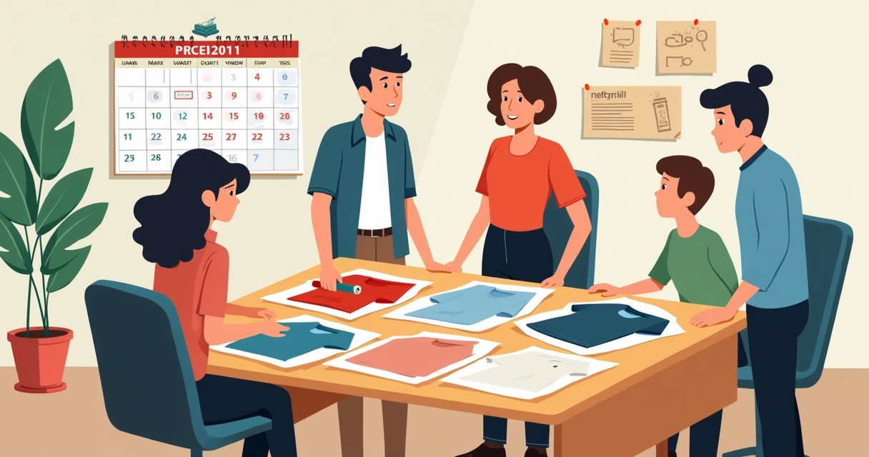 Equipe analisando amostras de camisetas personalizadas em São Roque 