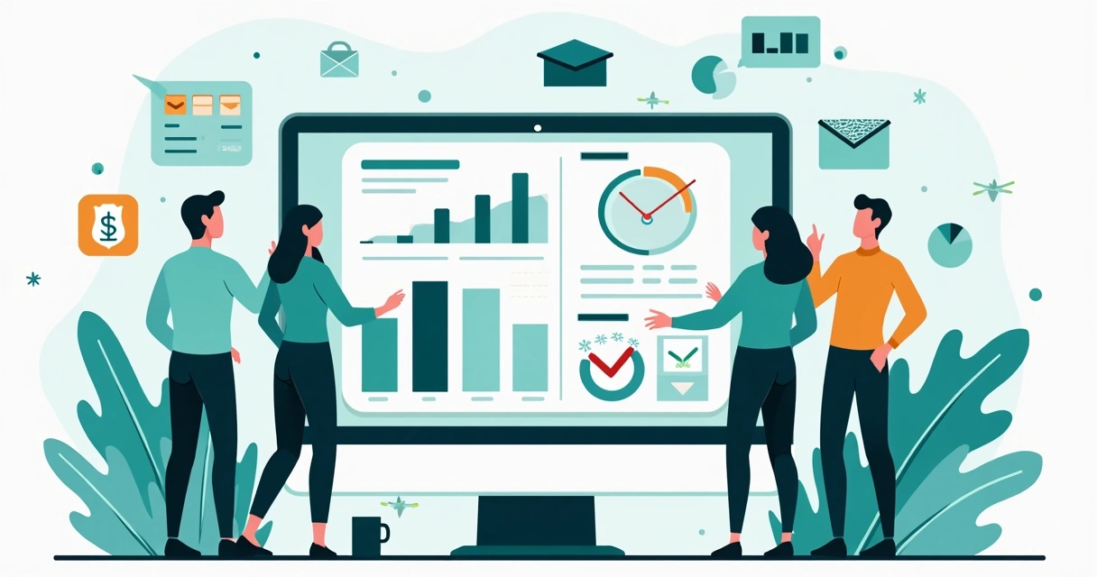 Ilustração corporativa flat com pessoas escolhendo fornecedores de print on demand no computador 