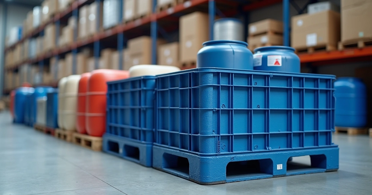 Comparativo de pallets de contenção em ambiente industrial