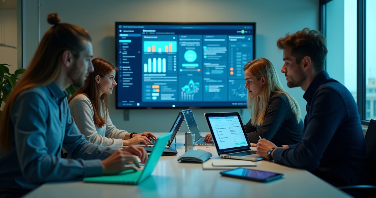 Profissionais analisando opções de plataformas CRM integradas ao WhatsApp 