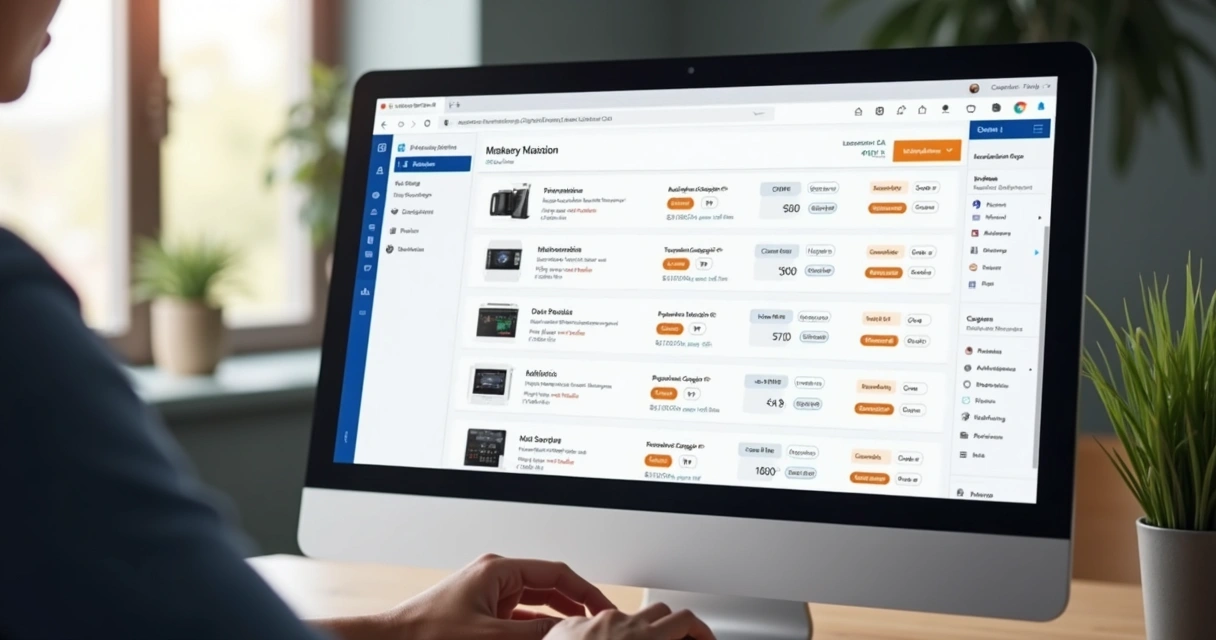 Tela de aplicativo de afiliados mostrando filtros de pesquisa 