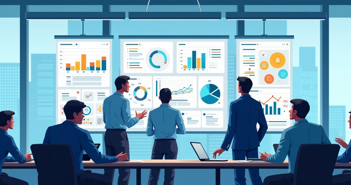 Equipe avaliando opções de softwares para sucesso do cliente 