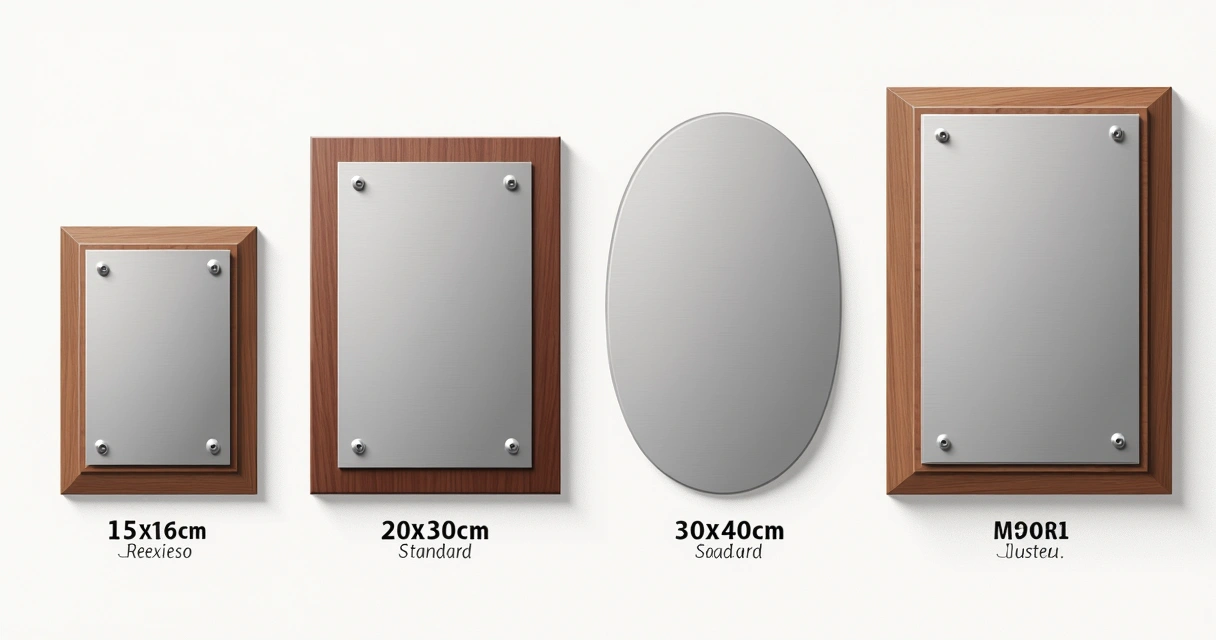 Diferentes tamanhos e formatos de placas de homenagem em aço inox escovado 