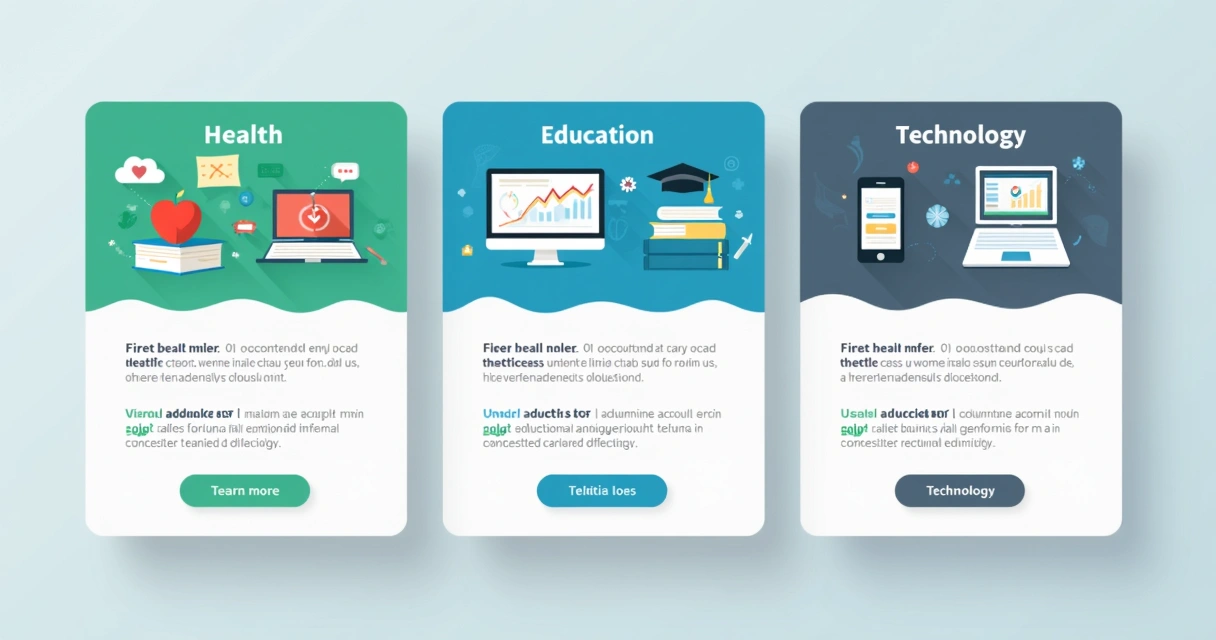 Comparação de templates para landing page de diferentes nichos 