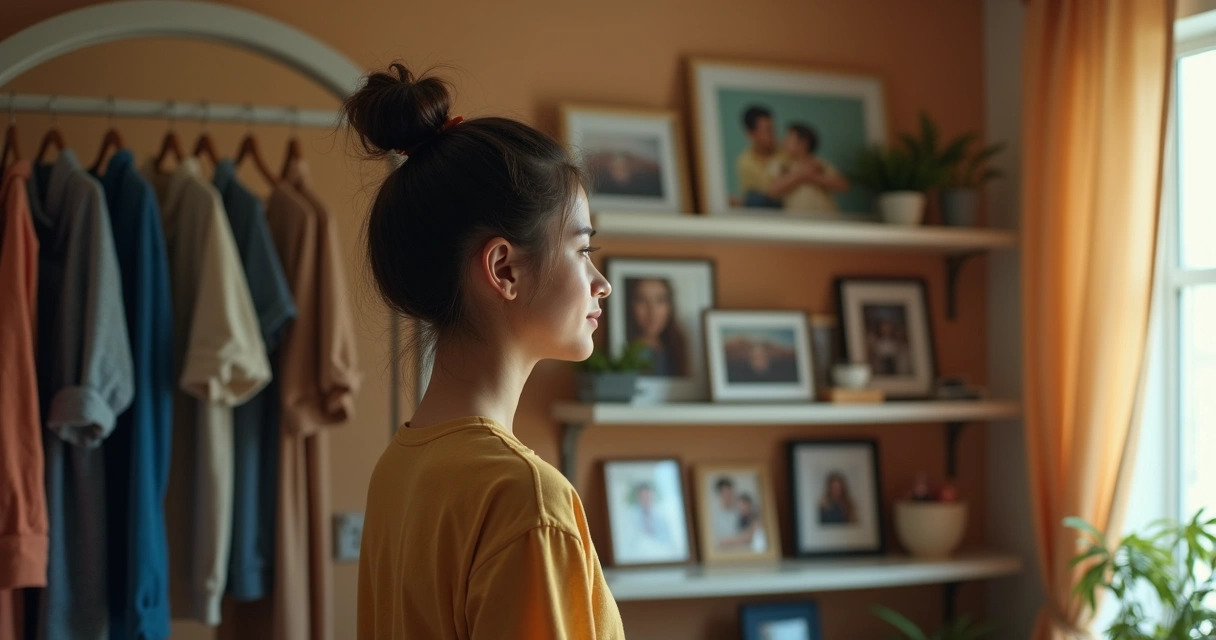 Pessoa olhando para um espelho com expressão refletida