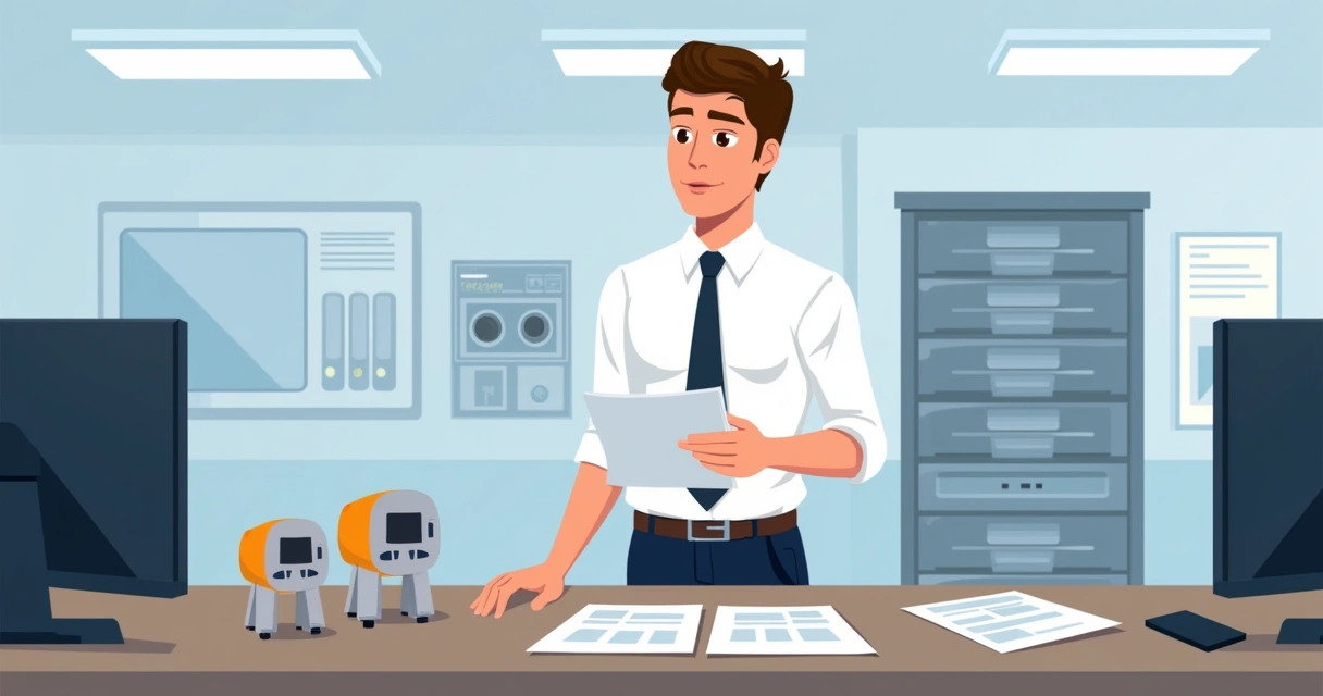 Profissional analisando diferentes modelos de nobreak em ambiente corporativo 