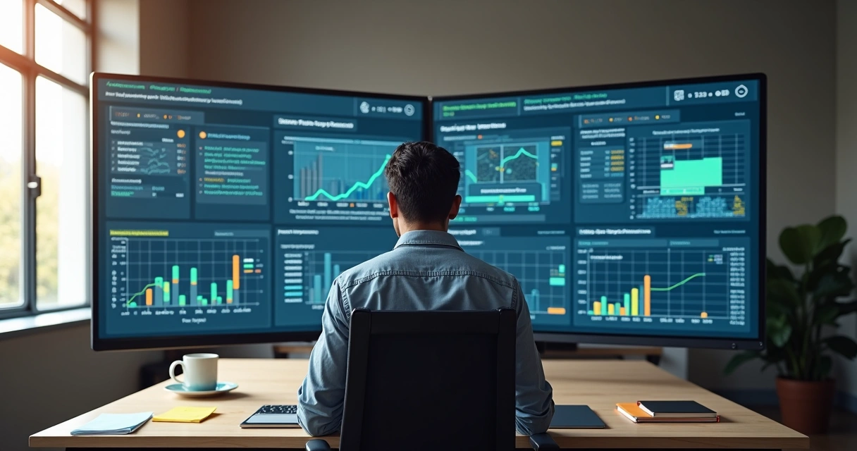 Profissional escolhendo plataforma de IA em tela de computador 