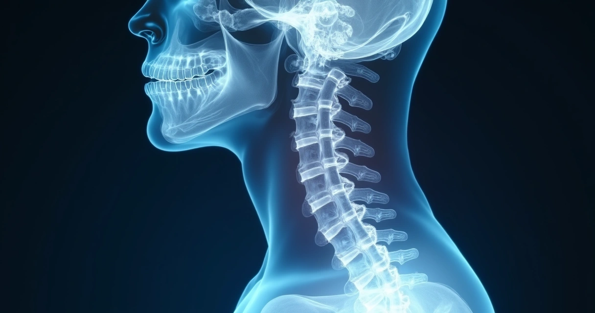 Radiografia mostrando coluna vertebral com escoliose acentuada 