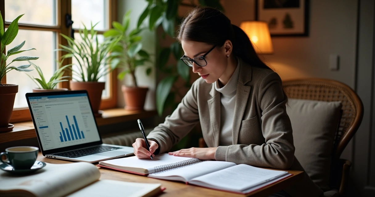 Redator pesquisando e fazendo anotações 