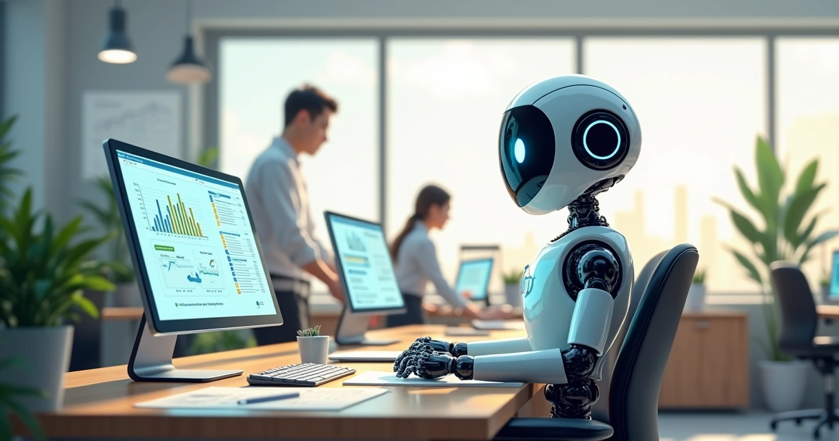 Robô digital atuando em escritório contábil 