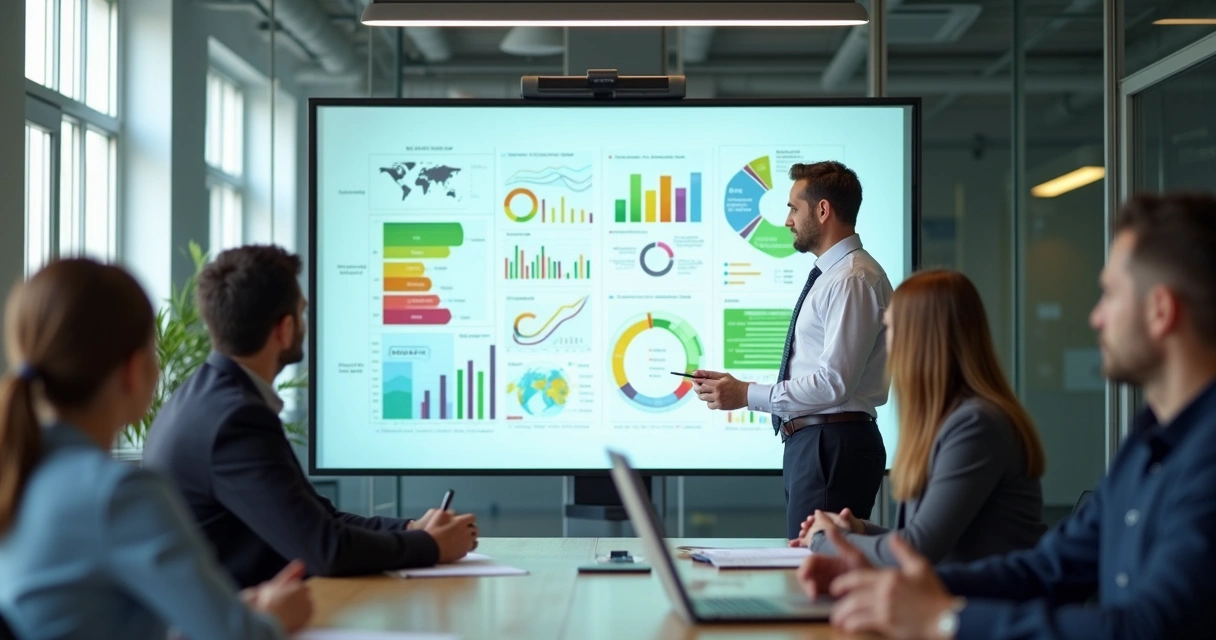 Reunião de escritório de contabilidade sobre ESG e reciclagem 