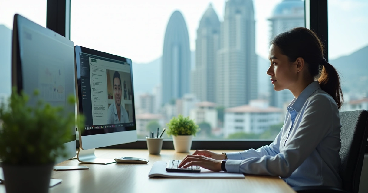Profissional de contabilidade atendendo digitalmente empresário no Rio de Janeiro 
