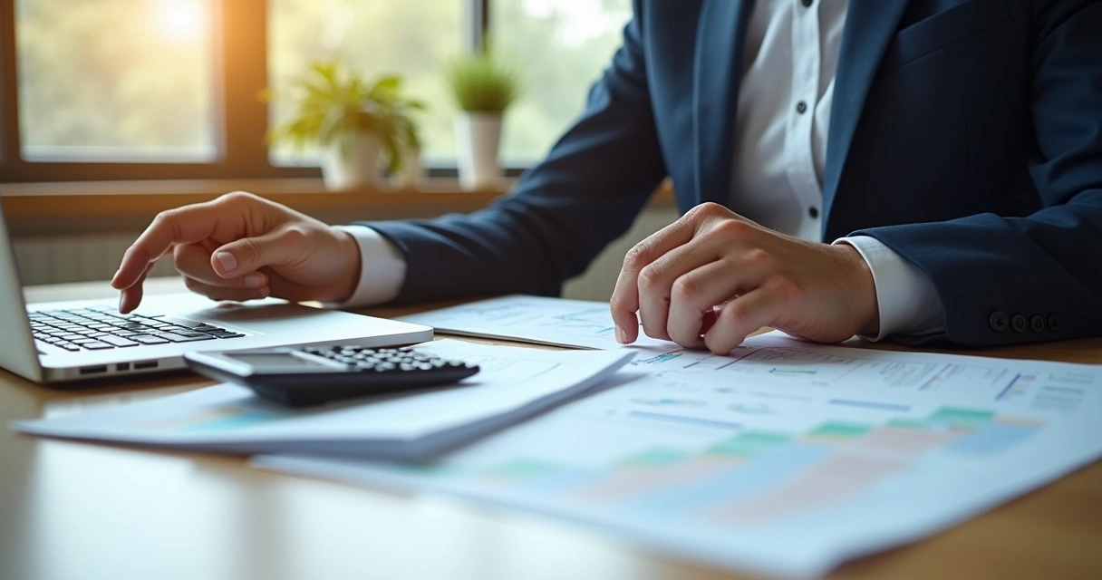 Empresário analisando documentos de planejamento tributário.